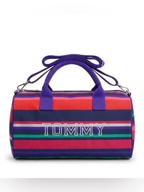 New Tommy Hilfiger multicolor striped mini duffle bag Gym Bag